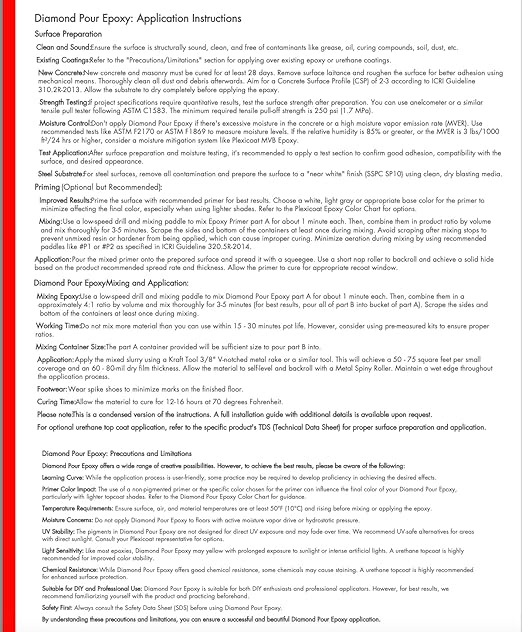 Diamond Pour Epoxy Floor Coating, Pre-Measured, One-Step Epoxy System