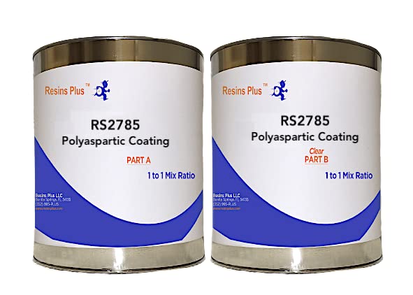 Resins Plus RS2785 85% Solids Polyaspartic Coating - 2 Gallon Kit | Concrete Surface | High UV and Abrasion Resistant | Professional Finish