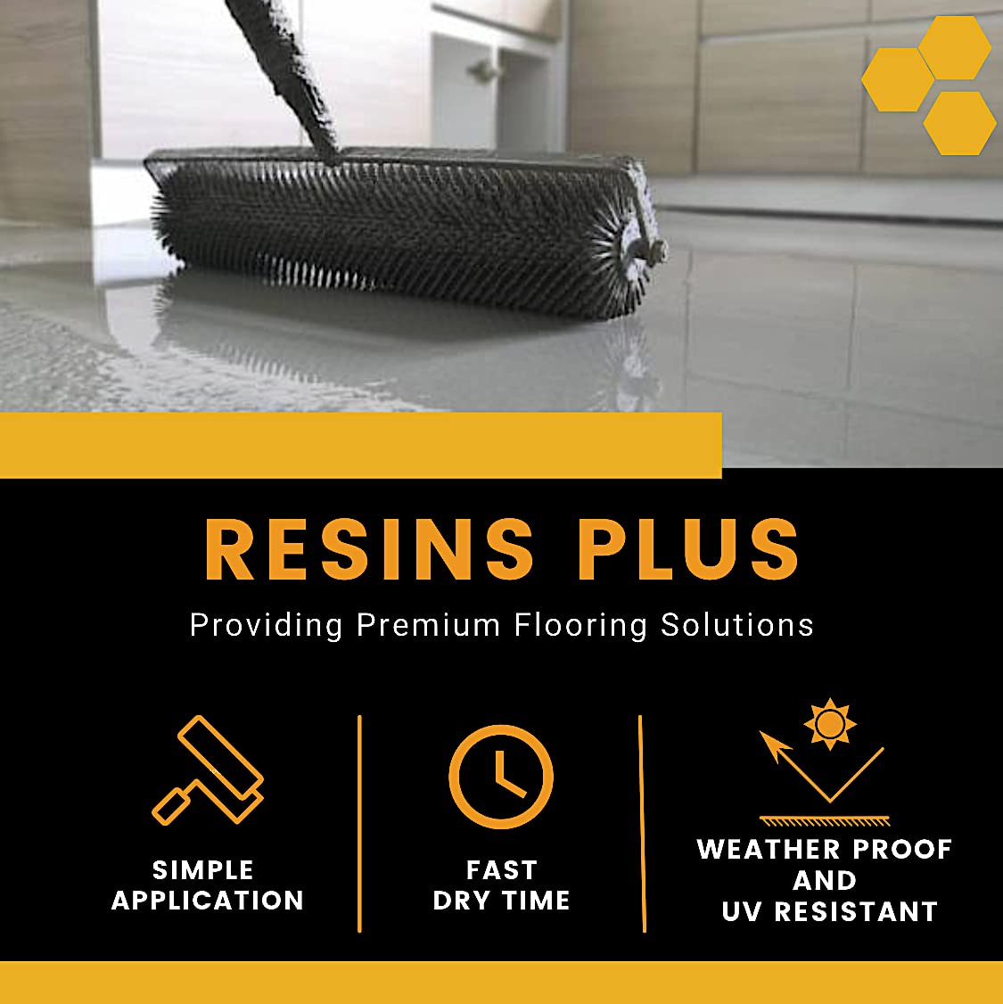 Resins Plus - Garage Floor Coating and Epoxy Kit | Includes All Needed Tools and Materials for DIY Application | RS3425 Fast Cure Water Based Epoxy
